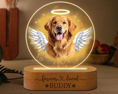 Personalized Dog Memorial Photo Frame Pet Portrait Plaque With Dog Name Paw Print Special Memorial Gift for Pet Loss Remembrance