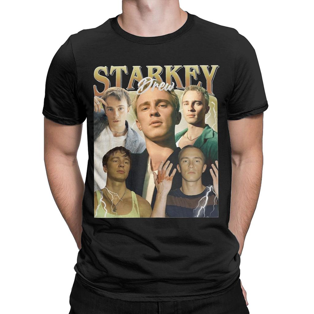 Vintage Drew Starkey T Shirt Men Cotton Funny T-Shirts O Neck Tee Shirt Short Sleeve Clothes Printed