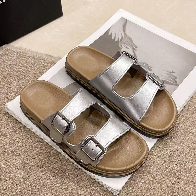 Soft-bottomed Casual Lazy Cool Slippers Women's 2025 Summer New Outer Slippers Fashionable Versatile Outdoor One-word Slippers