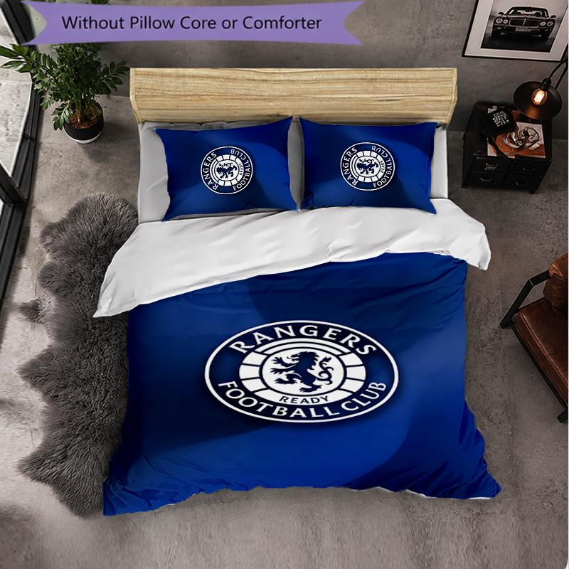 Biancheria da letto a tema Rangers FC Set 3 Pezzi Copripiumino Biancheria da letto Decorativa Per Stanza Adolescenti Decorazione Casa