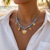 Vacation Ocean Series Shell Starfish Conch Pendant Necklace For Women Irregular Stones Coral Pearl Choker Beach Party Jewelry