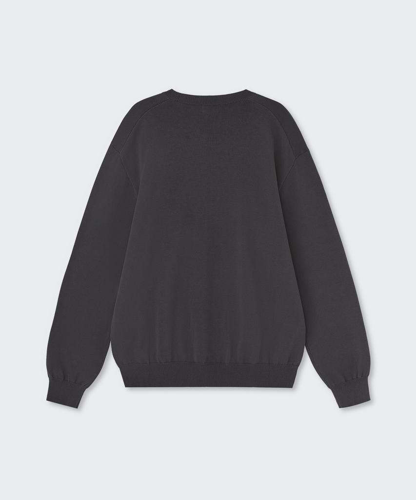 MUSINSA STANDARD Washable Supima Cotton Crew Neck Knit [Dark Gray]