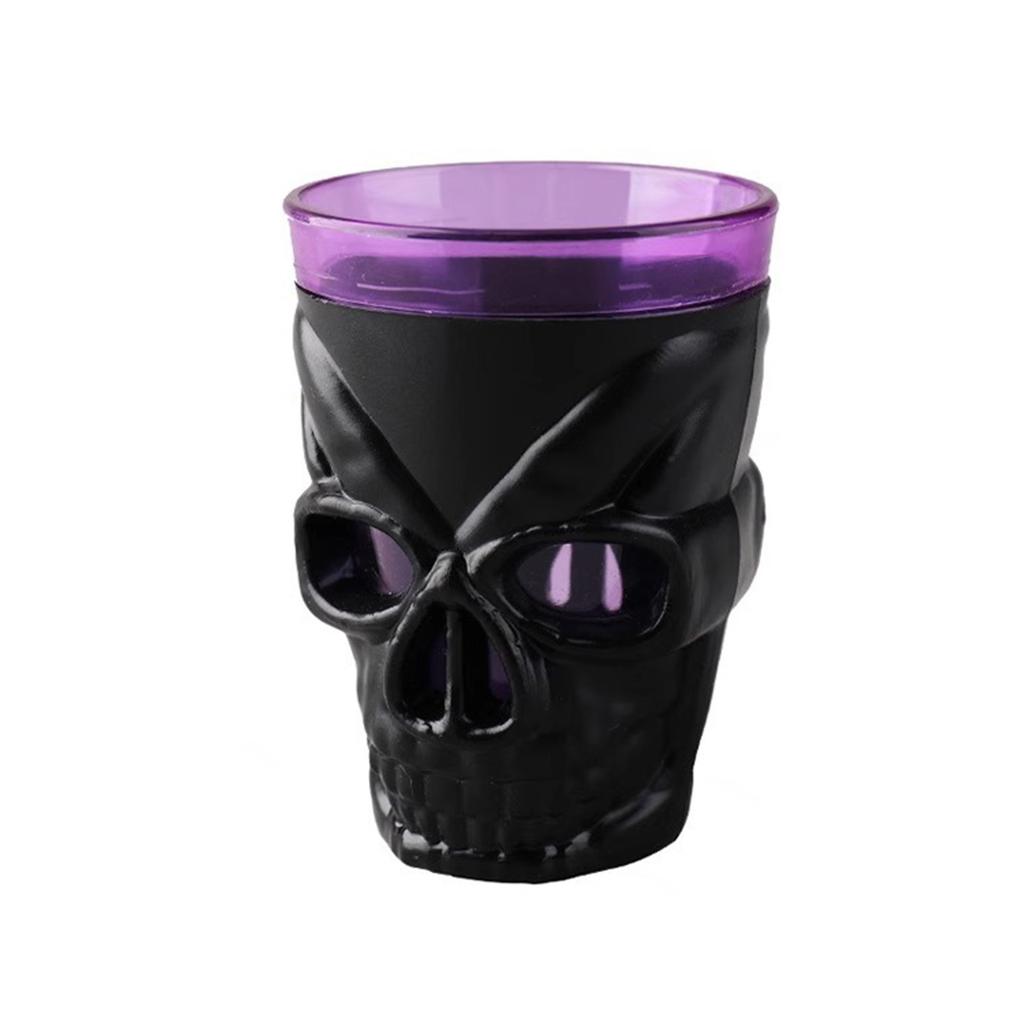Leuchtender LED Totenkopf Weinkelch Leuchtet im Dunkeln Weinglas für Gruselige Feiern