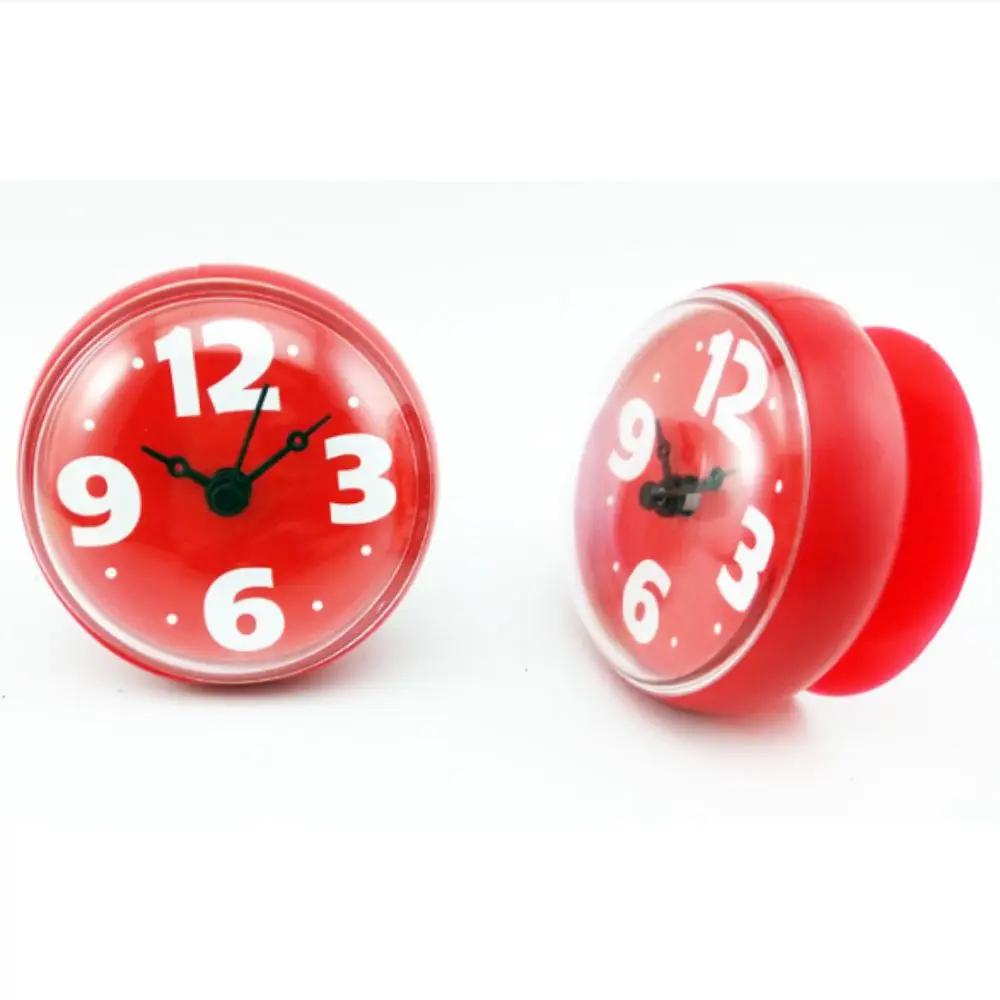 Настенные часы на присоске, для ванной, душа, силиконовые часы, водостойкая наклейка, настенные часы красный