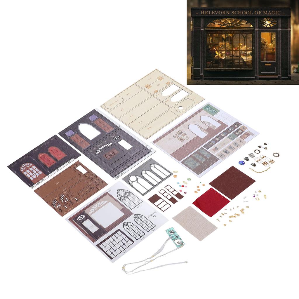 DIY Miniature Kit Ornament with LED Light Strip Innovative 3D Puzzle Handmade Assembly Mini House Model Decoration for Teens Adults Gift