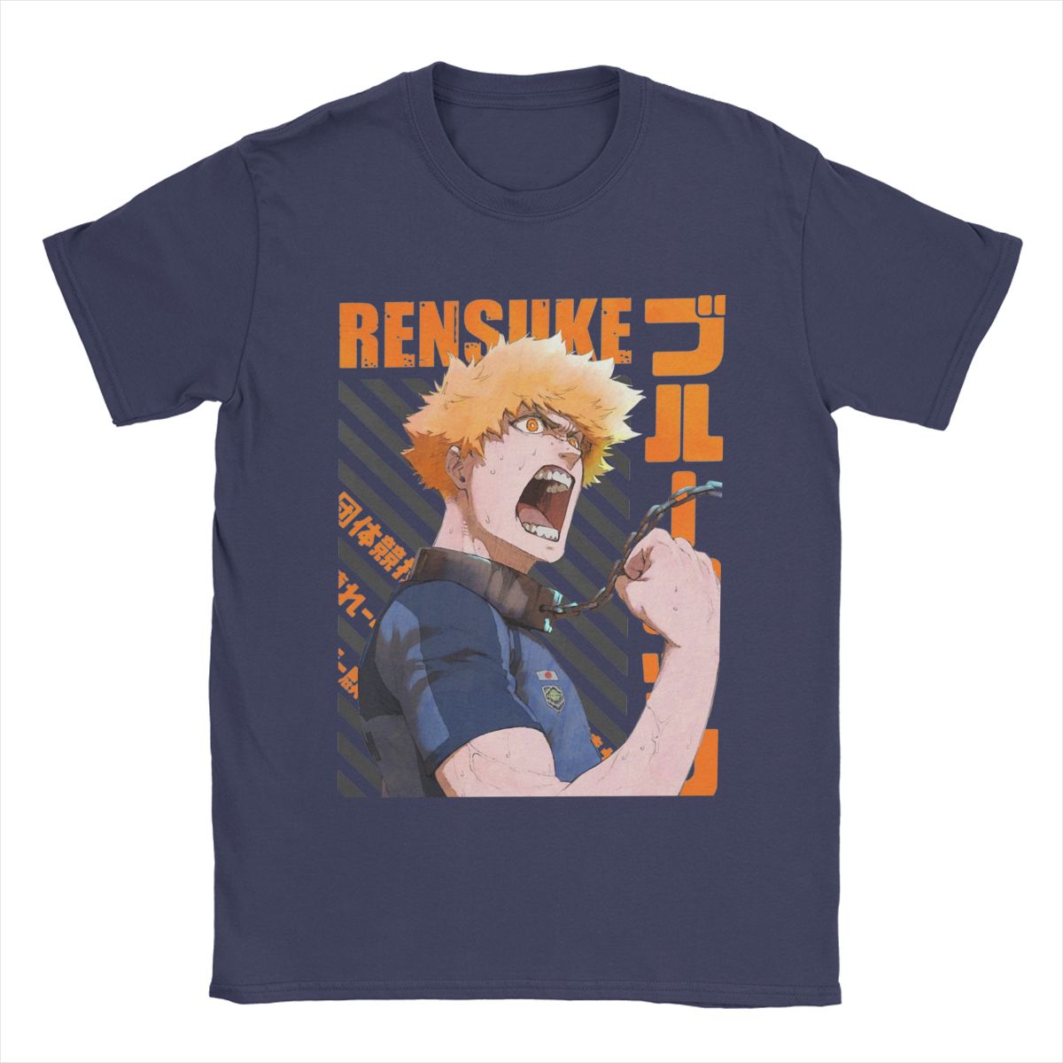 

Мужская синяя футболка Lock Rensuke Kunigami, хлопковая одежда, футболка с коротким рукавом и круглым вырезом, футболки с графическим принтом XXXXXL темно-синий