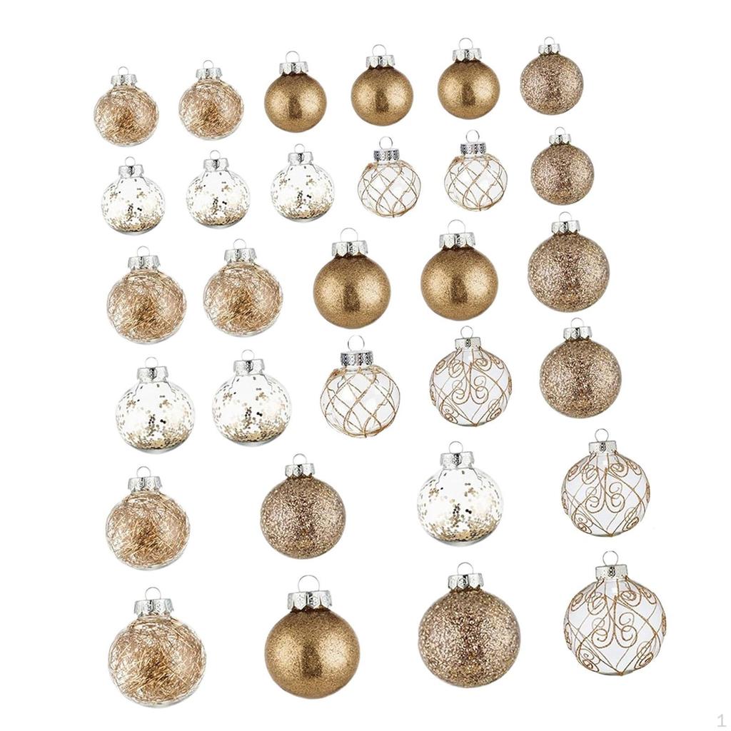30 Pieces Christmas Tree Decorations Ball Ornaments Decorative Hanging Baubles Charm