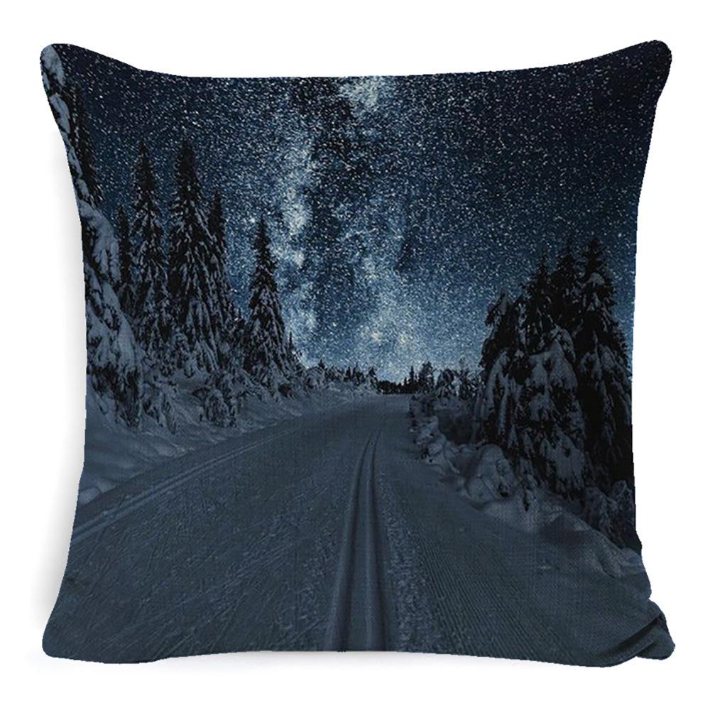 Nordic Sofa Pillow Light Luxury Style Living Room Bedside Cushion Cosmic Scenery Linen Pillow Case Without Core Waist Pillow