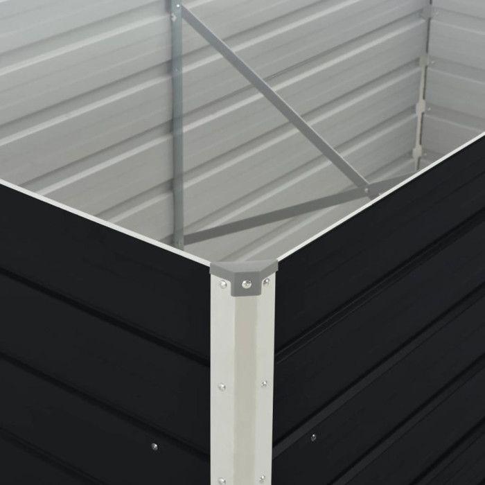 VidaXL Jardinière 160 x 80 x 45 cm Acier galvanisé Anthracite