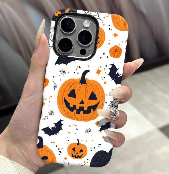 Applicable to Apple 11promax mobile phone case full screen matte film 11pro Halloween pumpkin head 11 bat