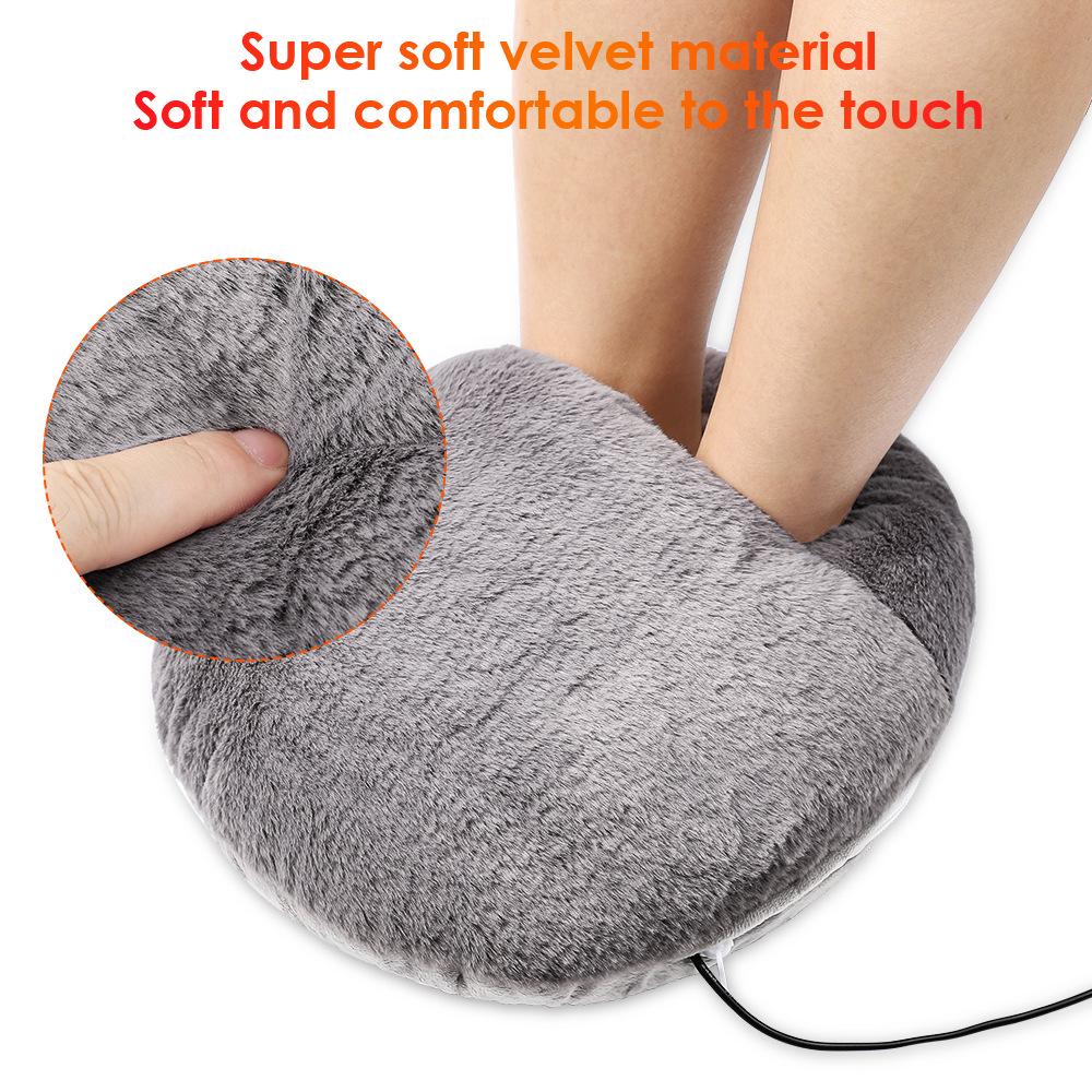 Plush Electric Foot Warmer: USB-Powered Heated Winter Shoes for Cozy Feet