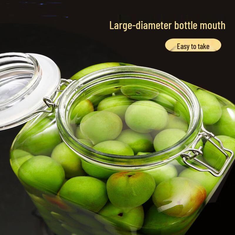 ZISIZ Square Glass Fermentation Jar with Stainless Steel Faucet