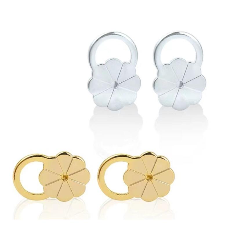 10pcs Comfortable Earring Backs Stylish Earring Backs with Pigs Nose/Flower Shape Unique Lifters for Heavy Earrings