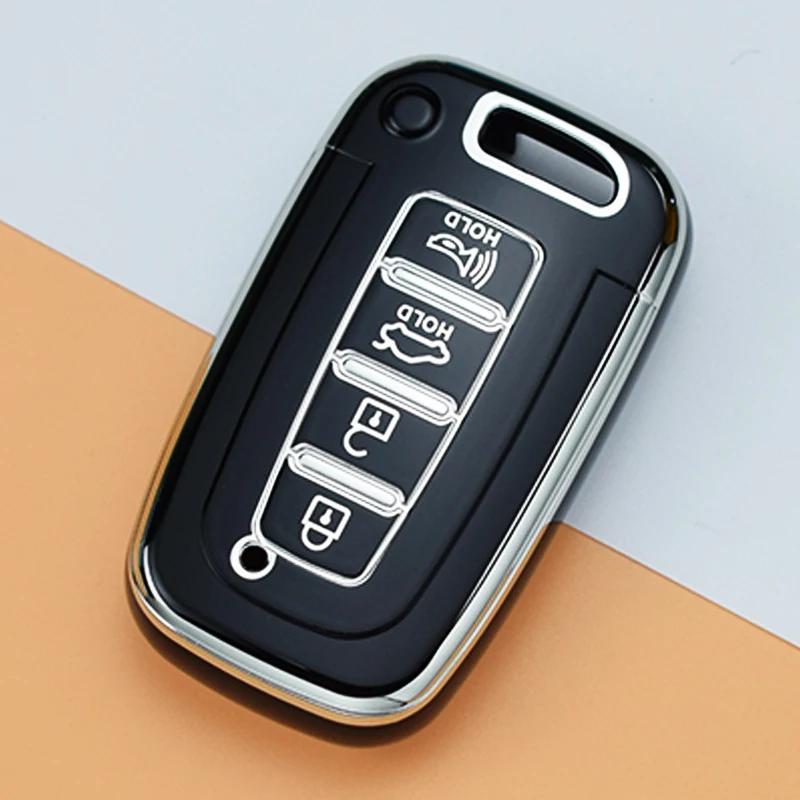 3/4 Buttons Fit For Hyundai Genesis Coupe Sonata Ix35 Fit For Kia Forte Sportage K2 K5 Soft Tpu Auto Intelligent Key Fob Remote Housing Cover Case