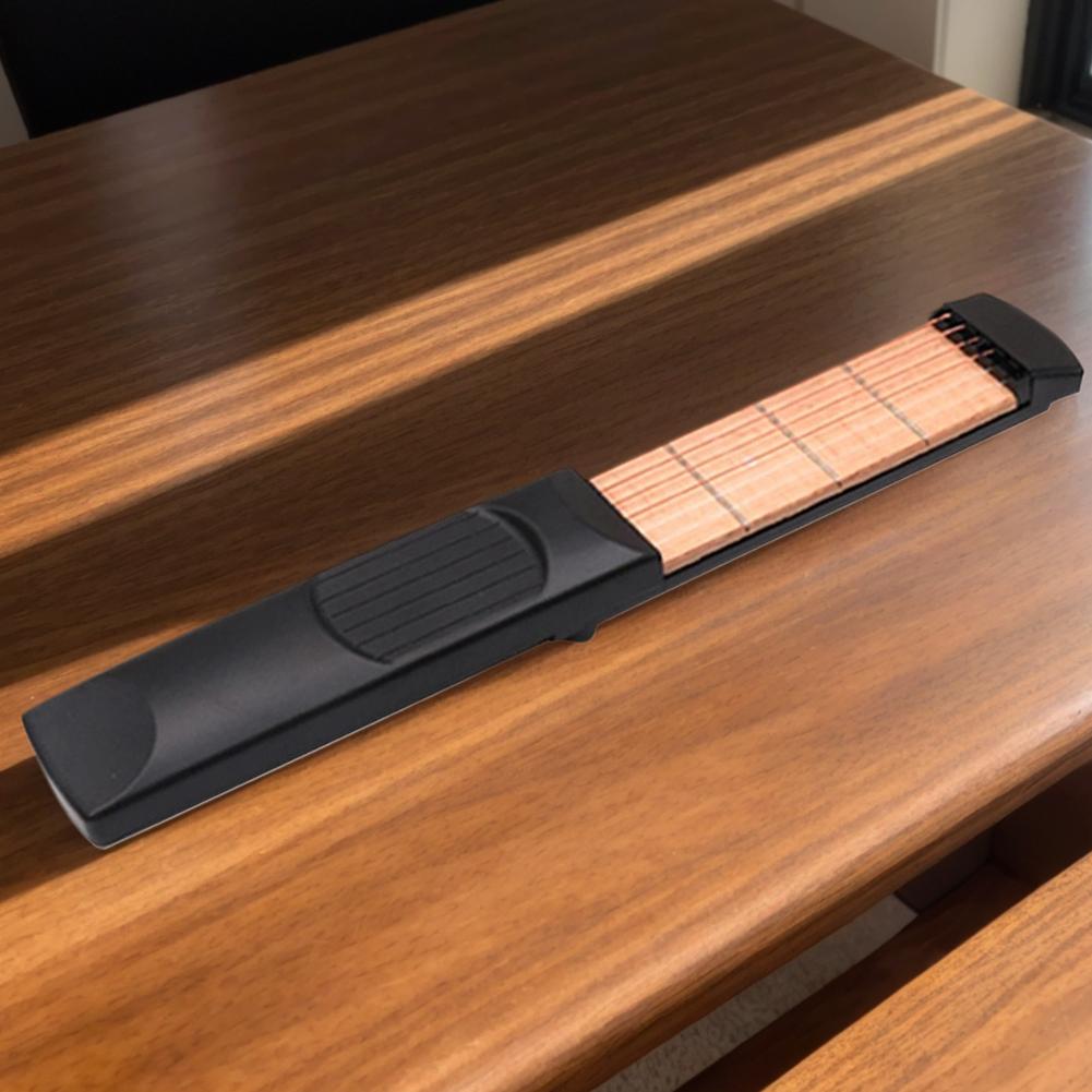 6 String 4/6 Fret Portable Pocket Guitar Neck Chord Trainer Portable Guitar Chord Practice Tool Wooden Guitar Practice Tool