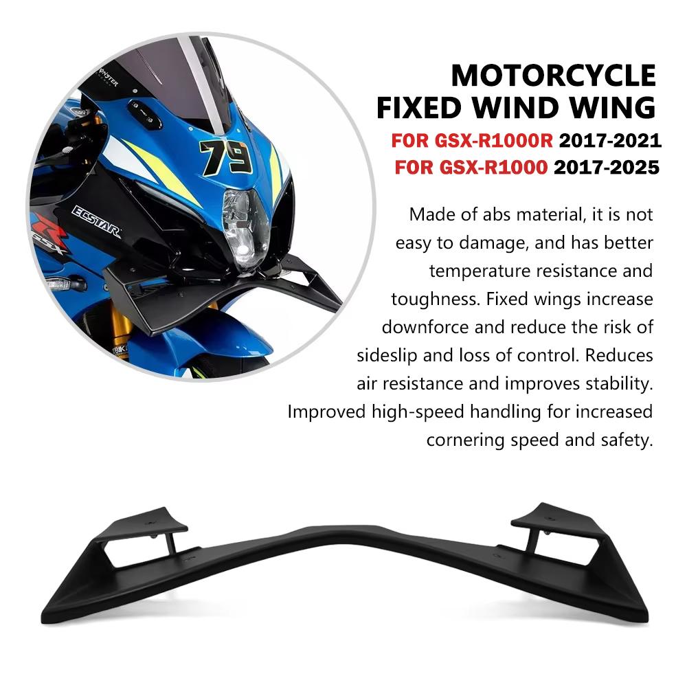 For Downforce Naked Frontal Spoilers Motorcycle Front Spoiler Kit Winglet Aerodynamic Wing GSX R1000 2017-2025 2024 GSX-R 1000 R
