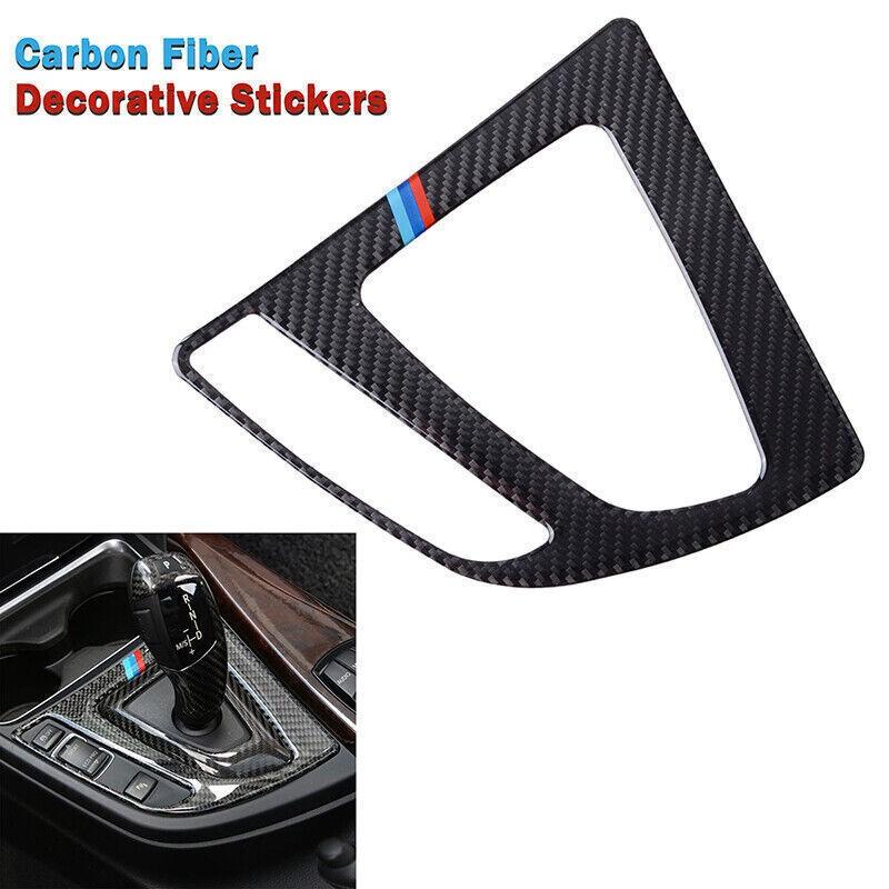Carbon Fiber Trim Frame Fits BMW F30 F35 3 4 Series Gear Shift Knob Panel Cover