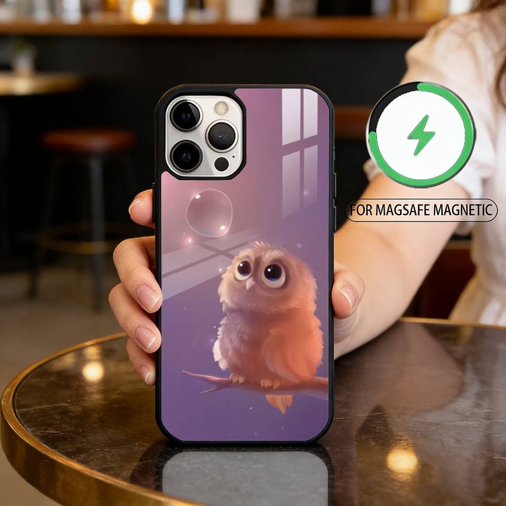 

C-Cute A-Animal O-Owl Phone Case For iPhone17,16,15,14,13,12,11 Plus,Pro Max Magnetic For Magsafe Wireless Charging iPhone16PRO