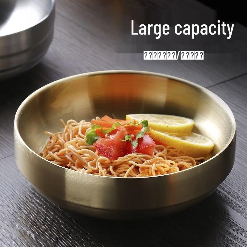 ZISIZ Gold Stainless Steel Large Soup Bowl