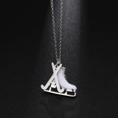 Mijn Vorm Kleurrijke Strass Schaats Schoenen Hanger Ketting Hockey Bedel Kettingen Voor Vrouwen Sport Fan Verjaardag Sieraden Cadeau