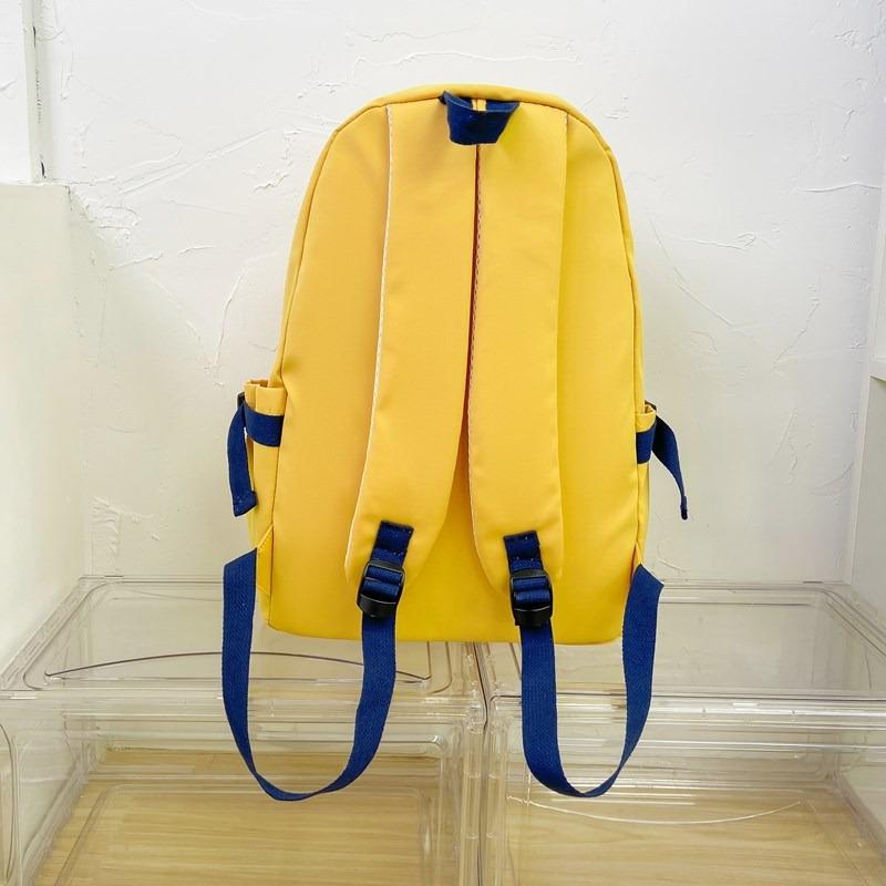 School bag female high-value solid-color letters junior high school students backpack casual simple large-capacity backpack