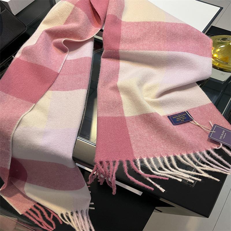 Double-sided plaid imitation cashmere scarf commuter women's winter high-end men's scarf gift
