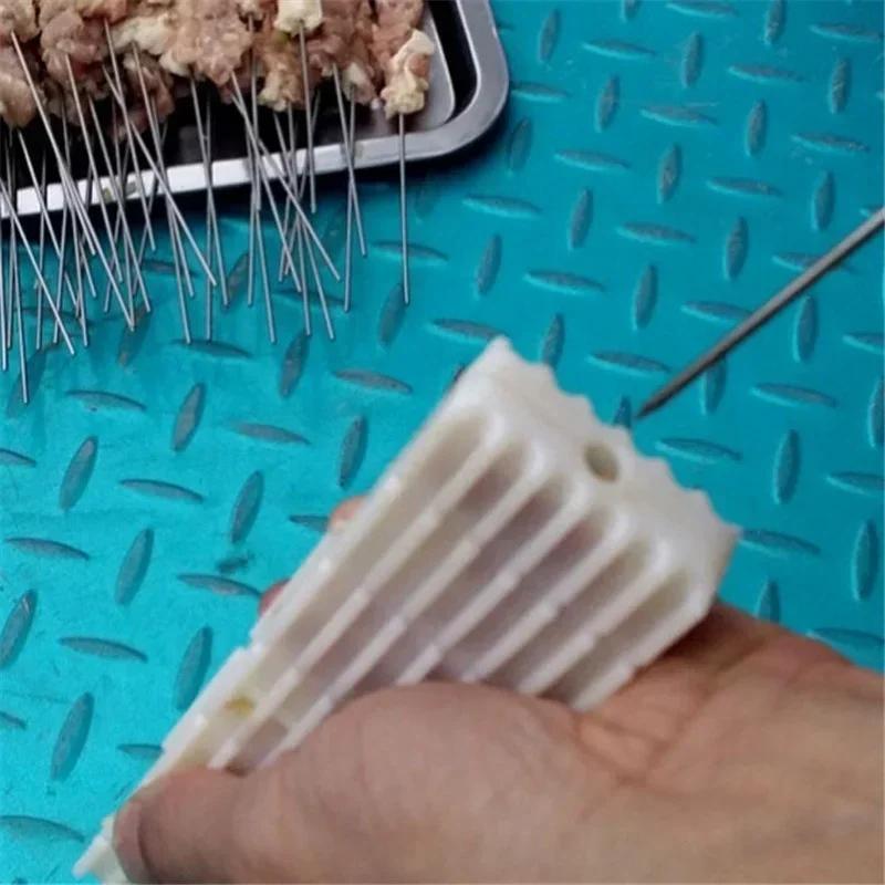 1 Pc Kitchen Convenience BBQ Tools Meat Grill Skewer Multi-function Barbecue Grill Needle With Box Safety Meat Vegetable String