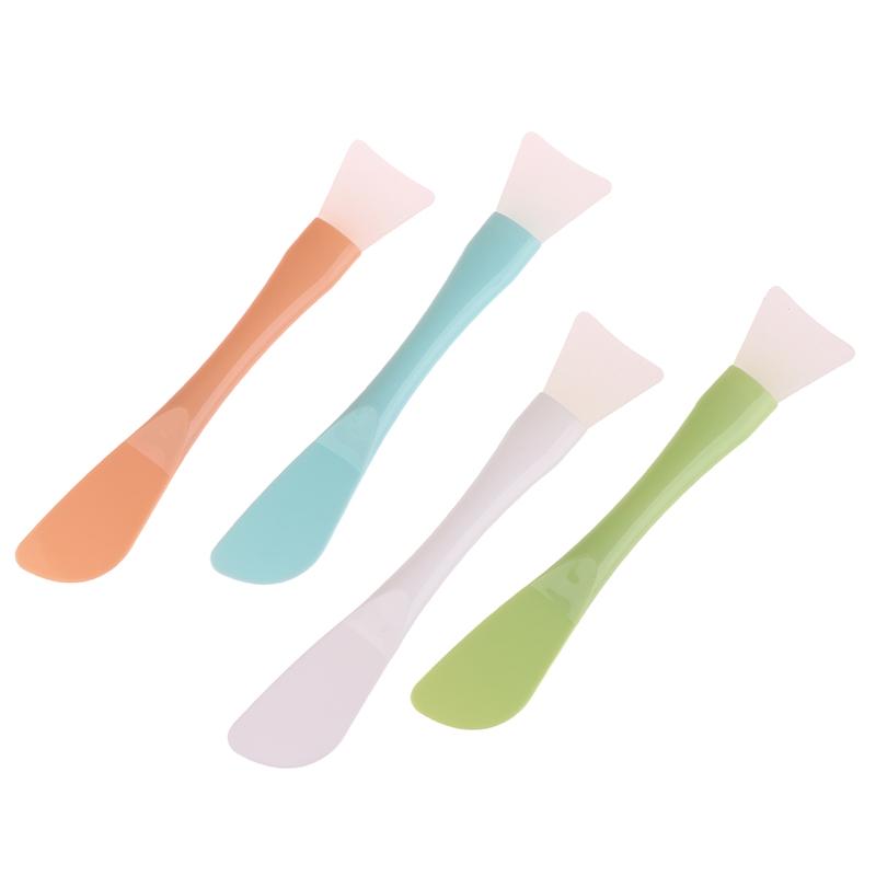 Silicone Facial Mask Brush Soft Head With Scraper Integrated Dual-Use Mud Film Brush Diy Film Adjusting Beauty Tool Beauty