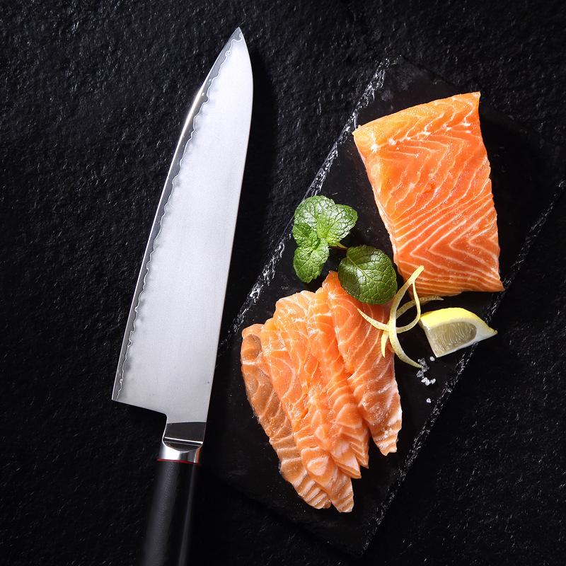8.3 Inch Chef Knife 3-layers Clad Steel Blade G10 Handle Slicing Vegetables Cleaver Meat Professional Japanese Kitchen Knife