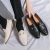 Solid color Doudou shoes men's summer breathable lazy shoes 2025 new men's shoes loafers men's casual leather shoes men's