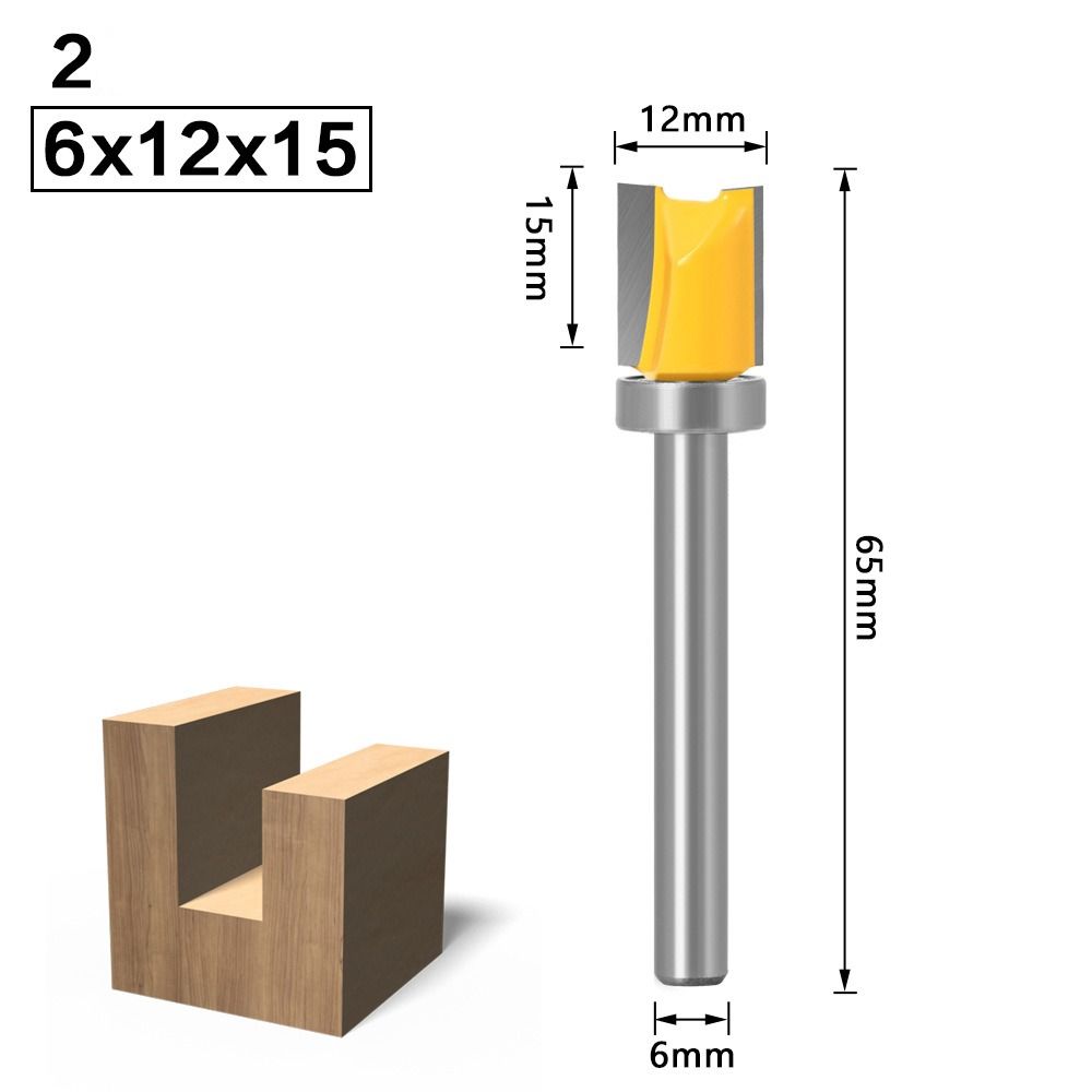 Straight Tooth 6mm Shank Woodworking Tool Milling Cutter Router Bits Slotting Cutter Drill Bit