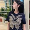 French High-end Butterfly Cartoon Print Short-sleeved T-shirt New Pure Cotton Loose Top