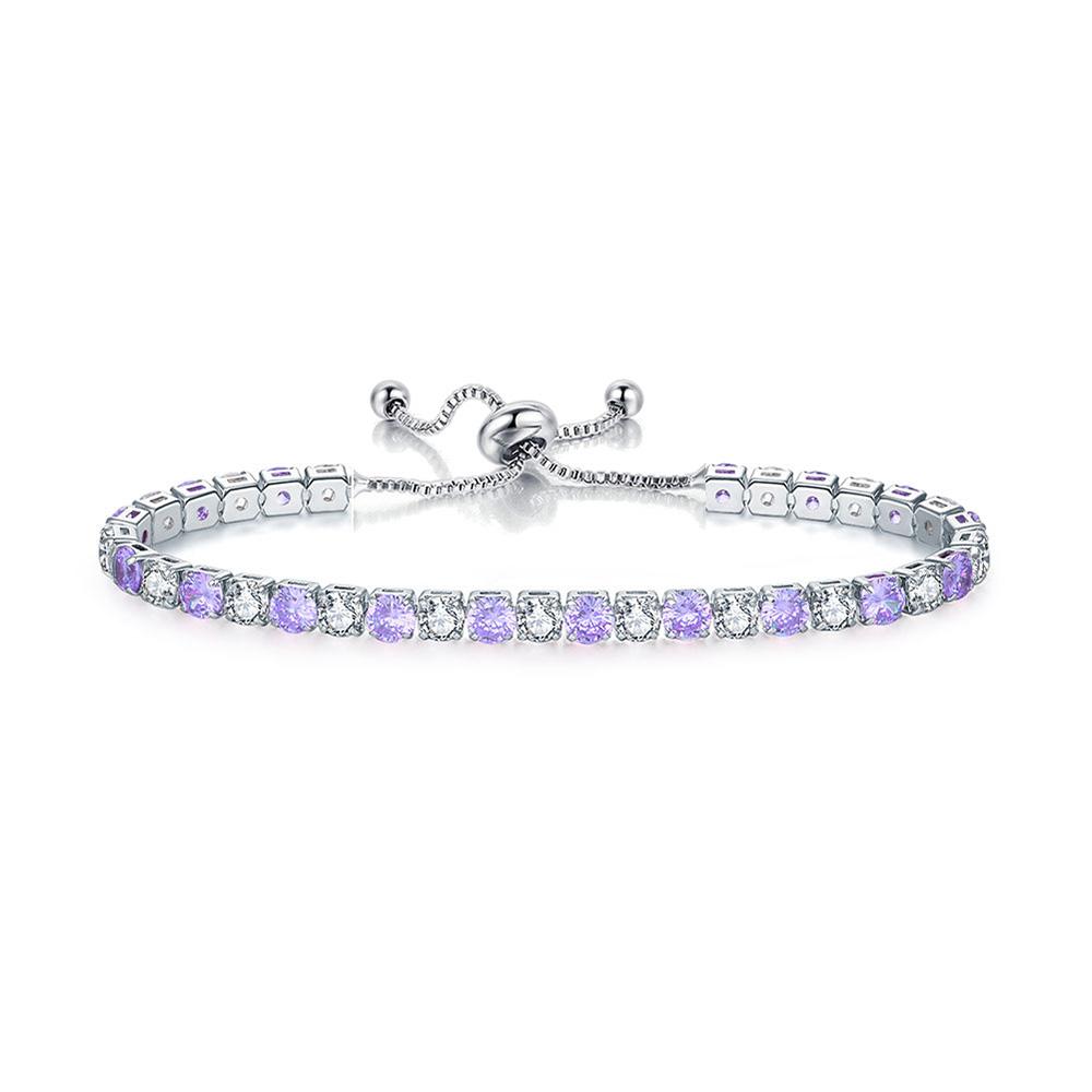 ZHOUYANG Tennis Bracelet For Women Luxury Handy Adjustable 4 Claws Mosaic 4mm Zirconia Rose Gold Color Fashion Jewelry Gift H133