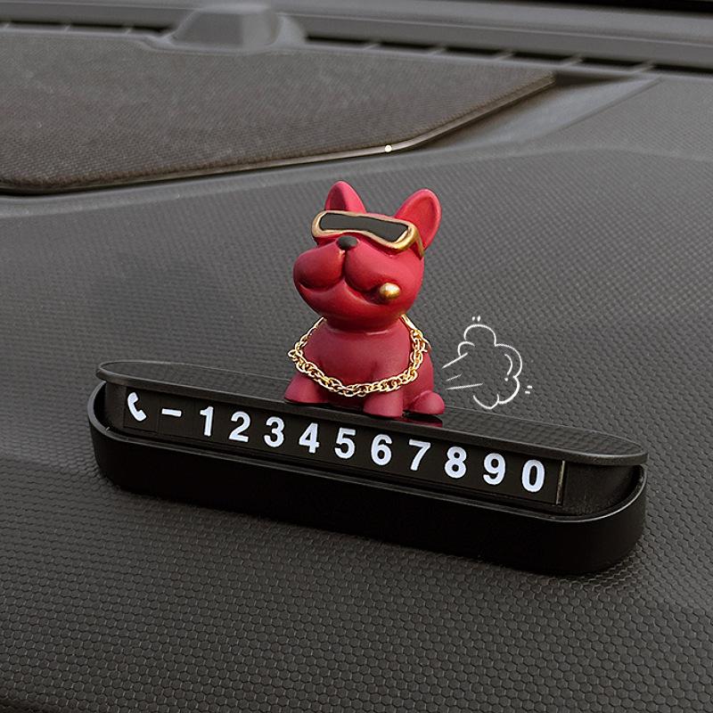 French Bulldog Temporary Parking Phone Number Plate