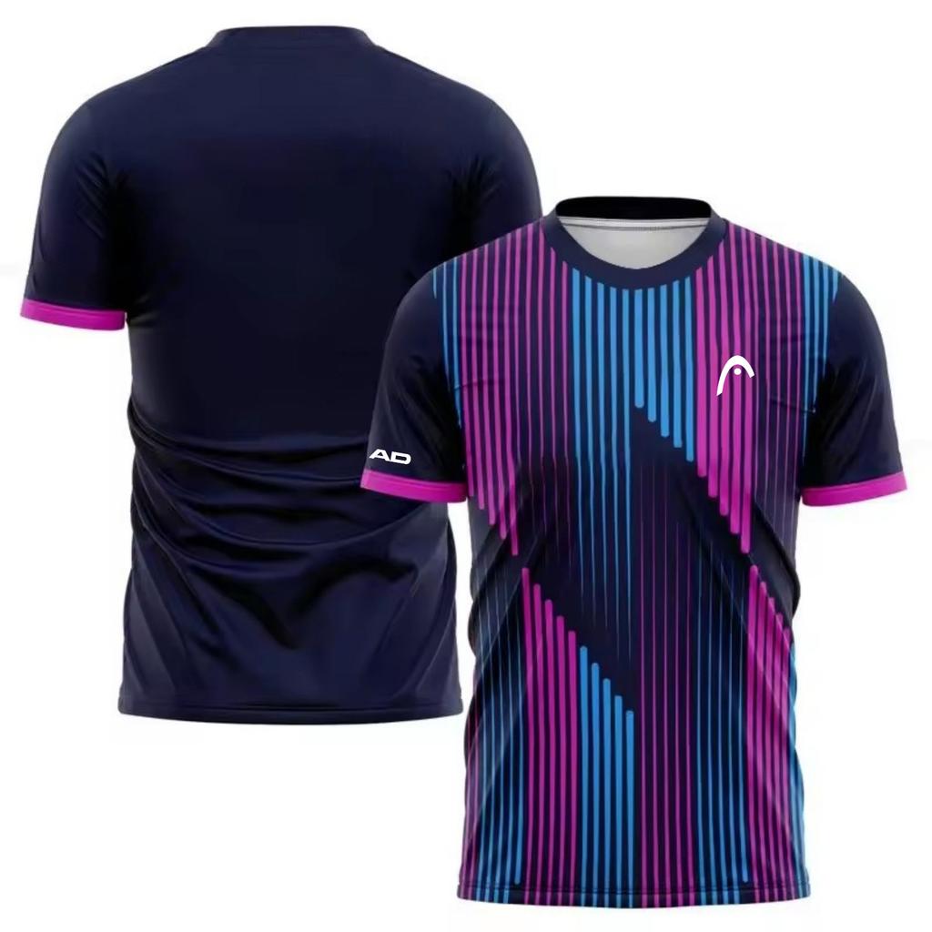 T-shirt da uomo stampata in 3D con freccia, asciugatura rapida, per sport come Tennis, Pickleball, Badminton, Moda di strada, Manica corta