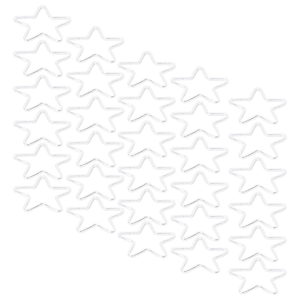 30 Stück Hohlrahmen-Anhänger Kupfer Schmuckzubehör für DIY Basteln Ohrring Halskette Herstellung Silber Stern