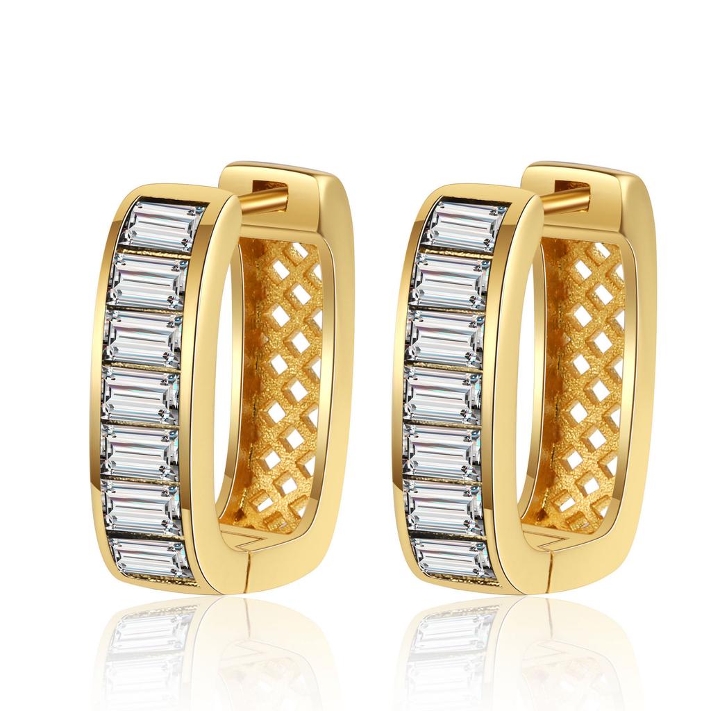 Fashionable and Personalized New U-shaped Earbuds Zircon Personality Trendy Women's High-end Girls' Earrings