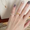 925 Sterling Silver Rings For Women Geometric Fine Jewelry Finger Adjustable Simple Gold Dots Ring For Party Birthday Gift