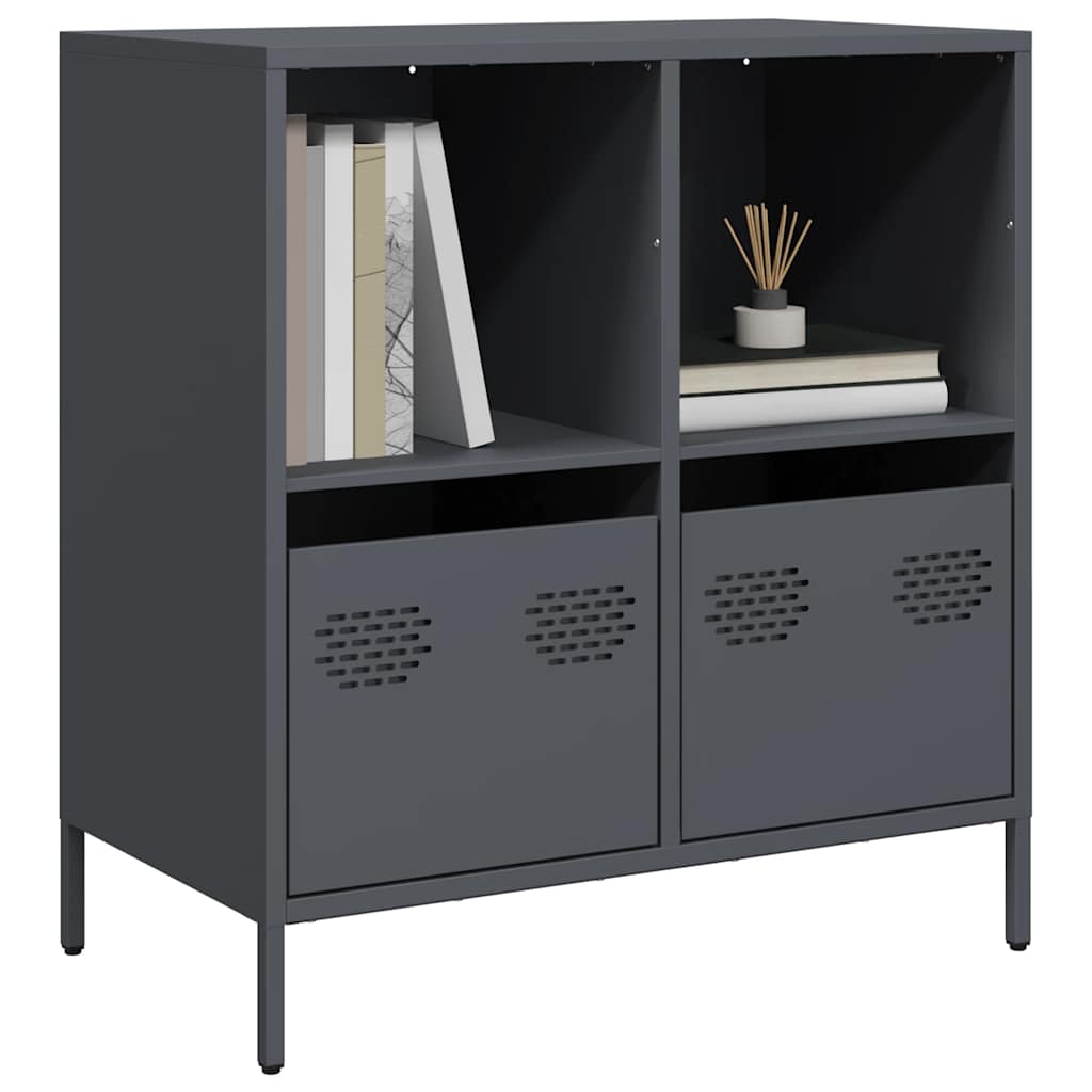 Vidaxl Szafka, Antracytowa, 68X39X73,5 Cm, Stal Walcowana Na Zimno