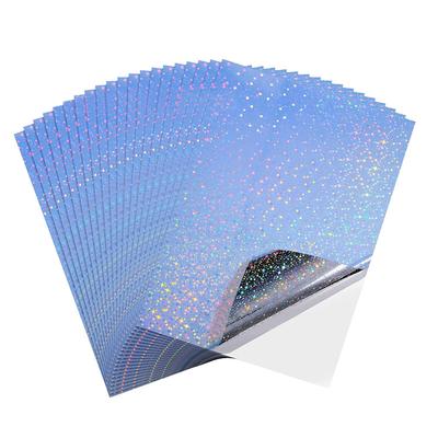 20 Sheets Printable Sticker Paper Waterproof Drying Quickly Holographic Sticker Paper for Inkjet