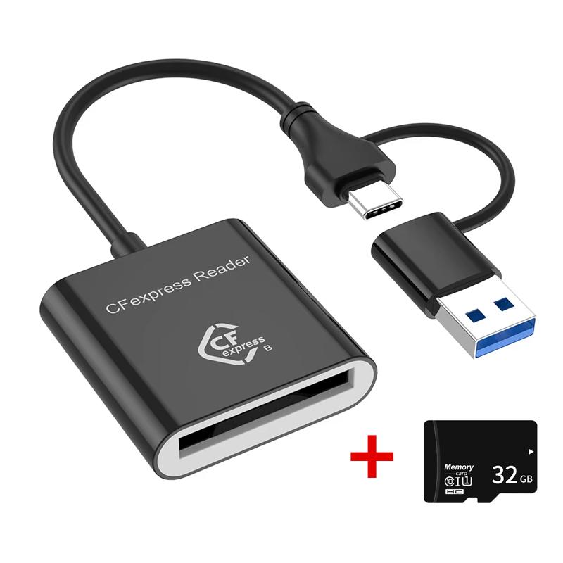 10Gbps CFexpress Type B Card Reader Writer USB3.2 Gen2 USB-C CFe Card Reader for Android Windows XP/Vista/7/8/8.1/10/11 Mac OS
