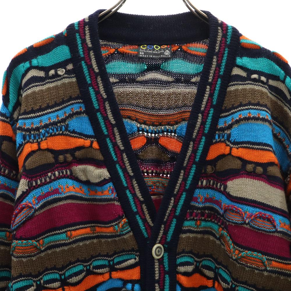 Coogi 90s Old Australian Made Overall Handle Long Sleeve V-neck 3D Knit Cardigan Men's Used