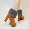 Coarse Heel High Heel Short Boots Women's Winter Women's Shoes New Platform Waterproof Table Martin Boots Velvet Women's Boots To Keep Warm