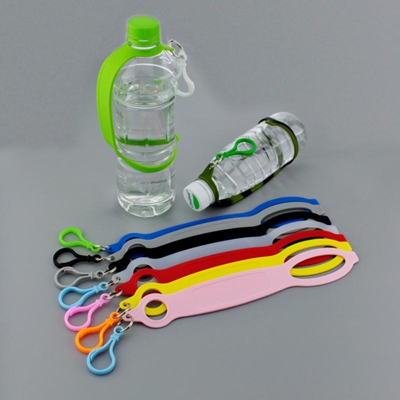 Silicone Water Bottle Holder with Carabiner Buckle Water Bottle Belt Quickdraw Carabiner Holder Hook Clip Camping Tool