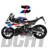 Applicable to BMW S1000RR 2025 whole car sticker, blue and white whole car latte waterproof air guide slot sticker