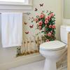 Romantic Rose Wall Decals, Rose Vine Fence Floral Stickers Wall Art Murals, Peel And Stick Self-Adhesive Stickers For Girls Bed