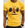 Funny Strong Ant Weightlifting printing Men's T-shirt Fashionable Summer Breathable Daily Fitness Running