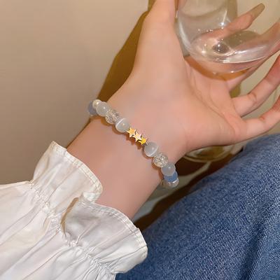 Elegant Crystal Beads Bracelet for Women Opal Star Silver Bracelets Accessories Jewelry