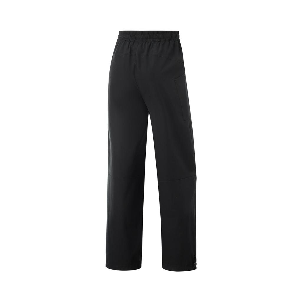 Li Ning Fitness Series Comfortable Straight Leg Mid Waist Drawstring Casual Pants Women bottoms Black AYKV032-2