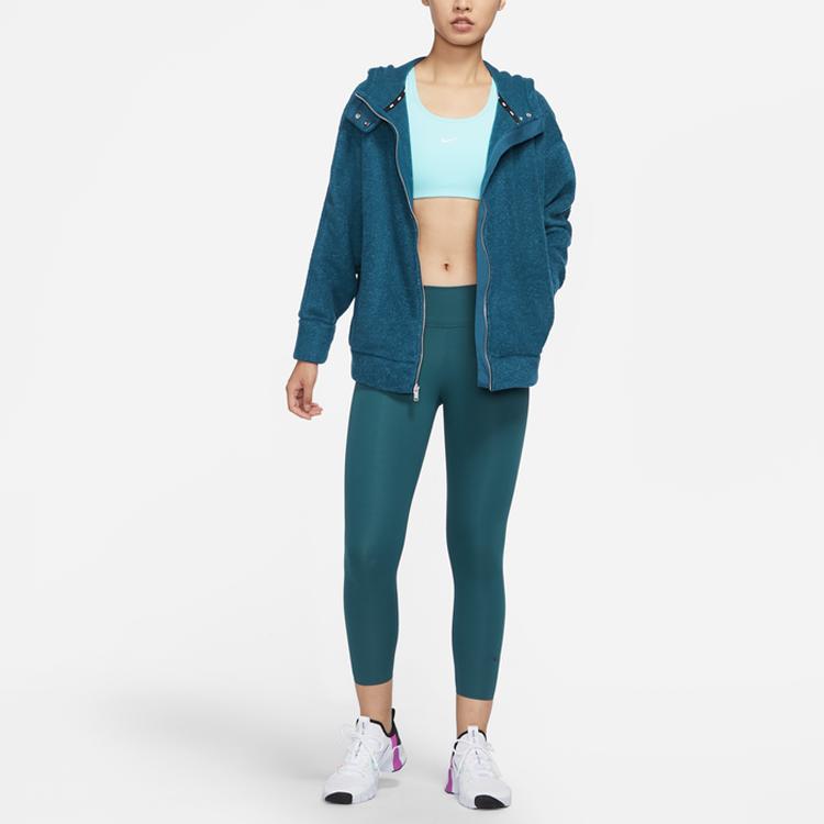 Nike Logo Jednobarevná Bunda s Kapucí a Dlouhým Rukávem Dámské bundy Wisteria-Modrá DQ1170-460